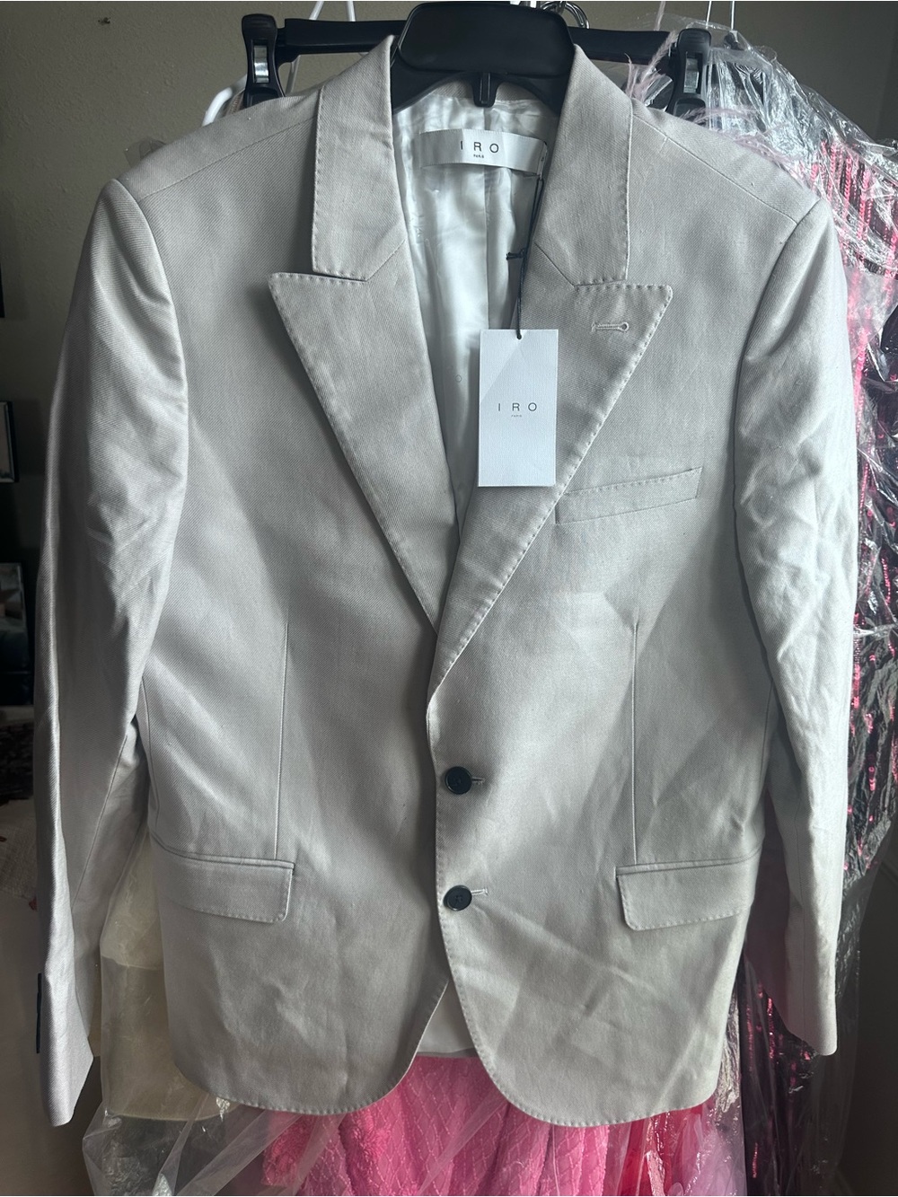 IRO Men's Light Taupe Single-Breasted Blazer